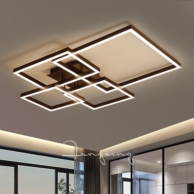 #ad 2 3 4 heads square LED iron acrylic flush ceiling lamp bedroom living room light $518.00