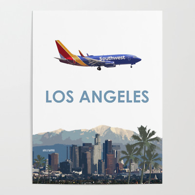 #ad Southwest 737 New Colors Over Los Angeles 18quot; x 24quot; Poster $58.99