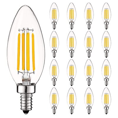 #ad Luxrite Candle LED Bulb 550 Lumens Natural White 5W Dimmable UL E12 24 Pack $99.95