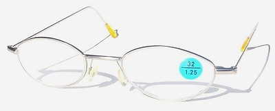 #ad NWT Vintage 90#x27;s Mini Oval Metal Reading Glasses 3.00 Silver $18.99