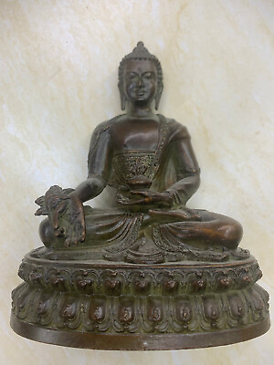 #ad 6.1 Inches Large Tibetan Bronze Hand Made *Buddha* Statue $69.99