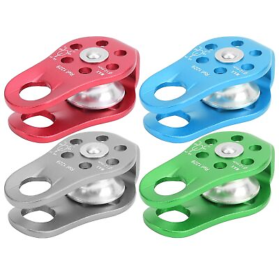 #ad 20KN Outdoor Small Climbing Pulley Aluminum Fixed Side Pulleys For Aerial Work $12.78