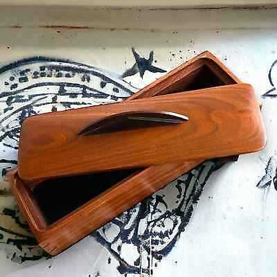 #ad Art Deco Bolivian Rosewood amp; Ebony Signed Hamilton Roberts Hand Crafted Wood Box $225.00