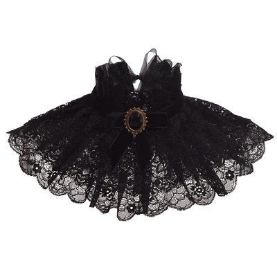 #ad Victorian Lady Black Neck Collar Gothic Punk Edwardian Lady Neck Ruff $11.69