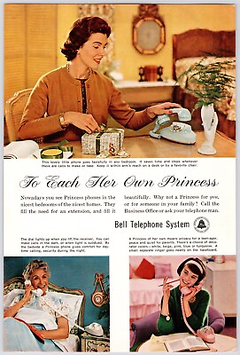 #ad 1961 Princess Rotary Phone Bell Telephone Retro Women Vintage 60s Print Ad $9.75