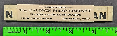 #ad Vintage Baldwin Piano Company Cincinnati Ohio Advertising Cloth Tape Measure $18.71