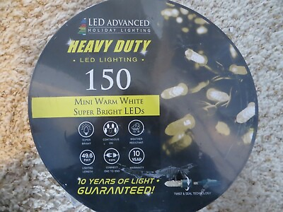 #ad LED Advanced Holiday LED 150 Mini Warm White Super Bright Continuous ON NEW $34.95