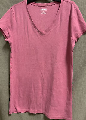 #ad 🍀 KIRKLAND WOMEN#x27;S BASIC V neck T Shirt Pink Large 🆕 $14.99