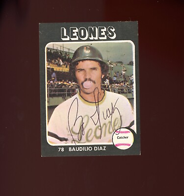 #ad 1976 Venezuelan Winter League Sticker # 78 Bo Diaz Auto Autographed Signed $65.00