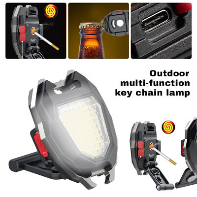 #ad Mini COB LED Keychain Light Flashlight USB Rechargeable Torch Lamps Work $10.55