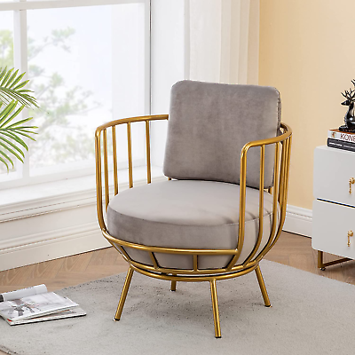 #ad Swivel Accent Barrel Chair Velvet Upholstered Modern Club Armchair Tub Vanity C $253.99
