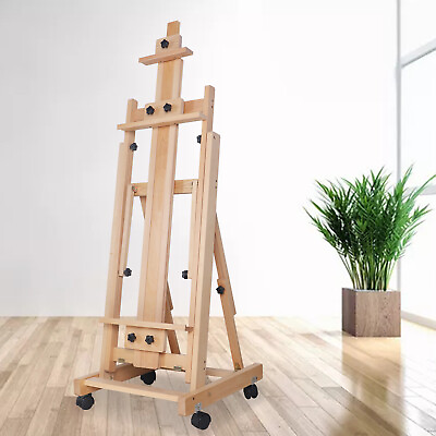 #ad HeavyDuty Studio Artist Easel Large H Frame Wood Painting Art Easel Standing $145.70