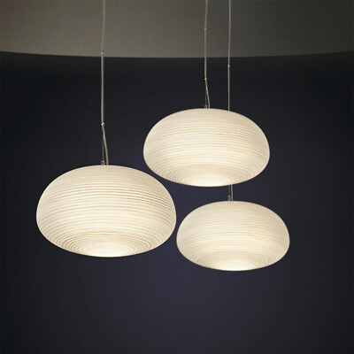 #ad Modern Ribbed Glass Pendant Light Hanging Pendant Ceiling Lamp for Bedroom 13quot; $98.90