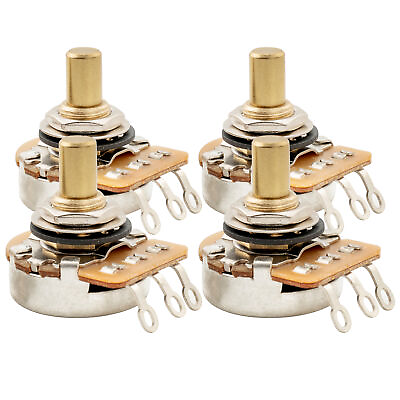 #ad Musiclily Pro 4Pcs A250K Brass Inch Solid Shaft Audio Taper Guitar Potentiometer $14.45