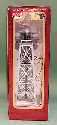 #ad HO Scale Search Light Tower #631 Model Power Lighted Built up Ready to Use NIB $19.99