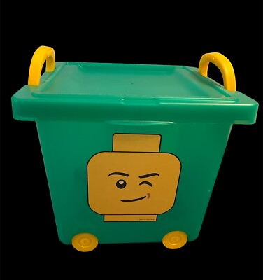 #ad LEGO Storage Stacking Basket Container Wheeled Box GREEN 21.5 QT $29.90