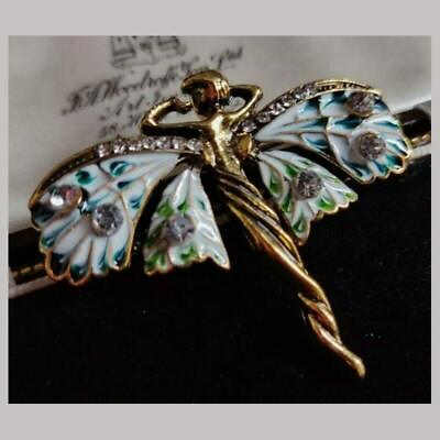 #ad Vintage Art Nouveau Style Fairy Nymph Pendant Brooch Shawl Pin Jewelry Gift $4.79