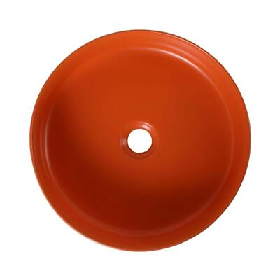 #ad Vessel Sinks Ceramic Round Easy To Clean High Quality Above Counter Orange $200.72