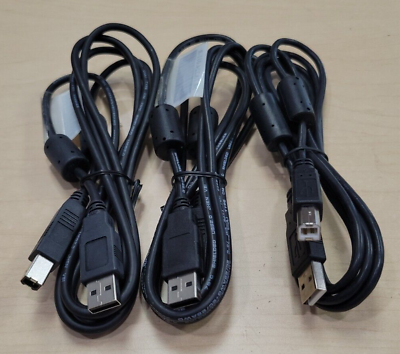 #ad Printer Cable USB 2.0 A to B For HP Cannon Epson Dell Brother etc Lot Of 3 $8.69