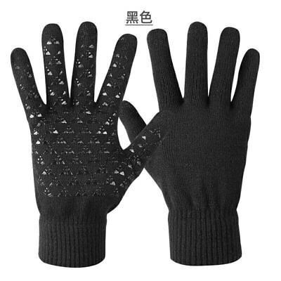 #ad Autumn And Winter Knitted Warm Gloves Palm Silicone Non Slip Gloves New $8.60