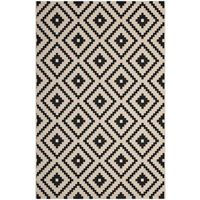 #ad MODWAY Rugs 7#x27; x 10#x27; High Pile Stain Resistant Geometric Light in Black Beige $135.59