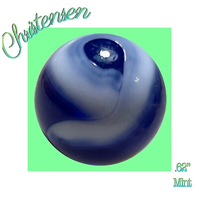 #ad Stunning M.F. Christensen Cobalt Blue Swirl Antique Marble 9 amp; Tail .62” Mint $35.70