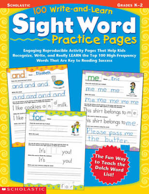 #ad 100 Write and Learn Sight Word Practice Pages: Engaging Reproducible Acti GOOD $3.94