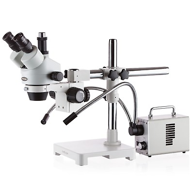 #ad 3.5X 180X Trinocular Stereo Zoom Microscope on Single Arm Boom Stand Dual Arm $1090.99