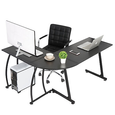 #ad L Shaped Corner Desk Computer Gaming Desk Writting Table PC Table Home Office $65.58
