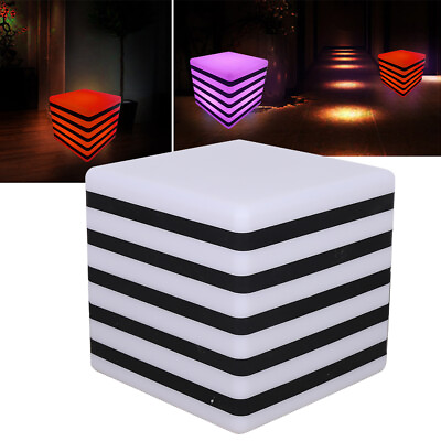 #ad 16quot; LED Cube Chair Color Changing LED Lighting Decor Stool Mood Night Light USA $52.00