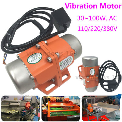 #ad 110 220 380V Vibrator AC Vibration Motor 30 100W Vibrating Asynchronous 3600RPM $118.99