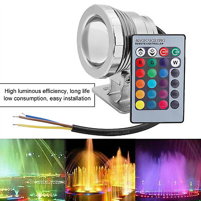 #ad silvery RGB LED Underwater Light Waterproof Multi color Outdoor Garden $14.80
