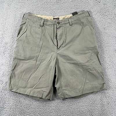 #ad St John#x27;s Bay Mens Green Zipper Button Slash Pockets Chino Shorts Size 36 $19.99