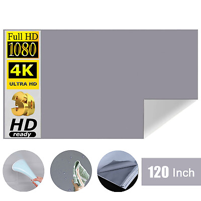 #ad 120quot;in HD Projector Screen 16:9 Anti Light Curtain Reflective Fabric Cloth E9B3 $22.99