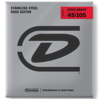 #ad Dunlop Super Bright Stainless Steel 4 String Bass Strings Medium 45 105 $19.99