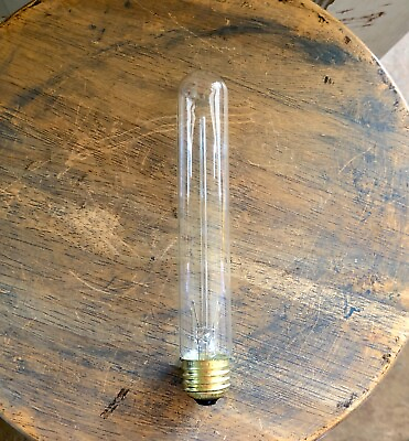 #ad LOT: 4 Long Tubular Light Bulb 60w Vintage Edison Style Filament Clear Glass T9 $26.39