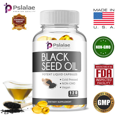 #ad Black Seed Oil 1000mg 100% Pure Natural Cold Pressed Cumin Nigella Sativa $10.16