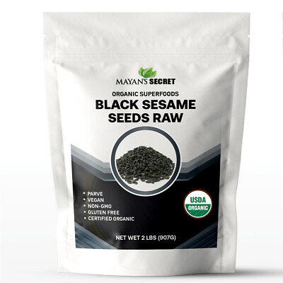 #ad Organic Black Sesame Seeds 2 Lbs Raw Unhulled Lab Tested $17.99