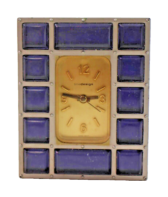 #ad New Modernistic Time Design 12 Purple tile Table Desk Analog Quartz Clock $16.95