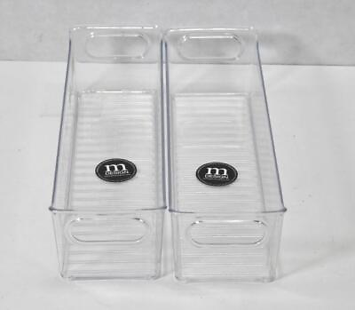 #ad Lot of 2 mDesign Refrigerator Clear Kitchen Pantry Food Storage Bins Containers $28.50