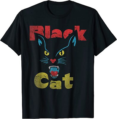 #ad NEW LIMITED Retro Black Cat Retro Vintage 70s Tee T Shirt S 3XL $22.99
