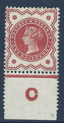 #ad ½d Vermilion Jubilee control Rare C for O perf single MOUNTED MINT GBP 200.00