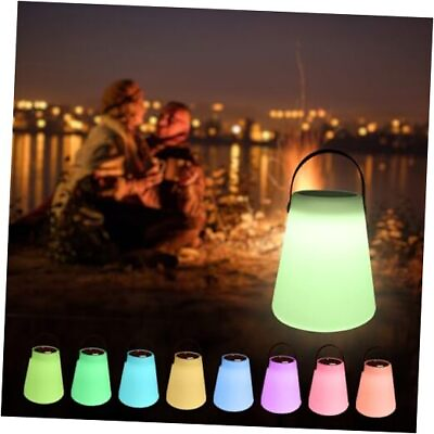 #ad Solar Cordless Lamp Color Changing 5 Way Dimmable Table Conical Camping Light $46.74