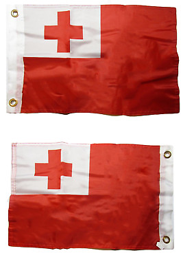 #ad 12x18 Tonga Country 2 Faced 2 ply Nylon Wind Resistant Flag 12x18 Inch $11.88