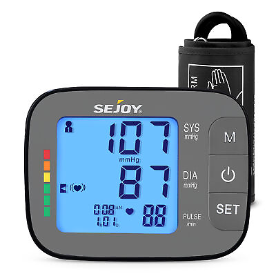 #ad SEJOY Automatic Blood Pressure Monitor Upper Arm Monitor Backlight Large Cuff $25.83