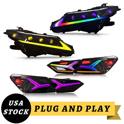 #ad LED Headlights amp; Tail Lights For Toyota Camry 2018 2023 RGB DRL Start Animation $1095.00