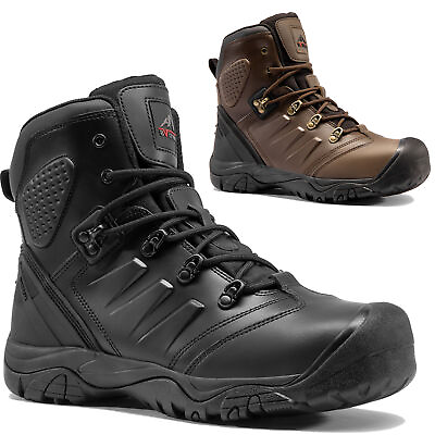 #ad US Men Steel Toe Work Boots Waterproof Leather Industrial Boots Safety Boots $59.99