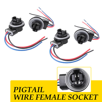 #ad 4PCS 3157 Bulb Socket Brake Front Turn Signal Light Harness Wire Plug Connector $16.99
