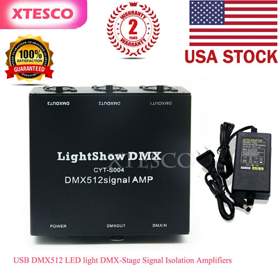 #ad USB DMX512 LED light DMX Stage Signal Isolation Amplifiers AMP Splitter 1in4 Out $52.00