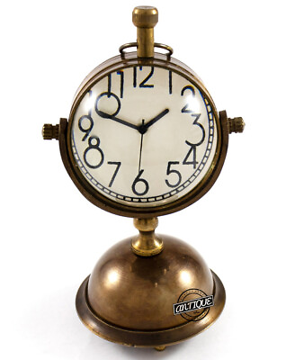 #ad Maritime Table Clock Brass Nautical Table Vintage Watch Desk Christmas Decor $33.00